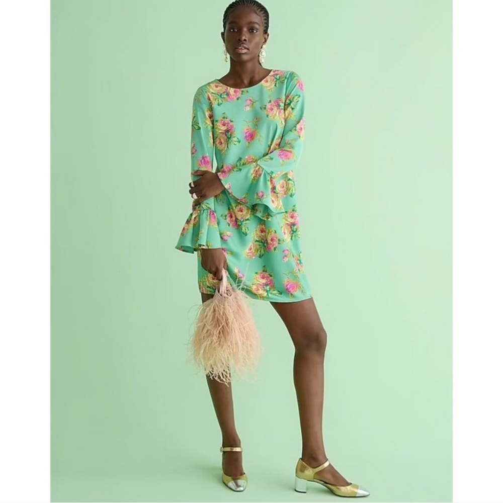 J. Crew Winter Garden Dress in Lavish Rose
